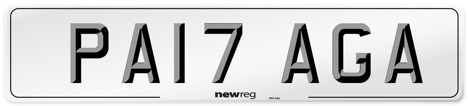 PA17 AGA Number Plate from New Reg